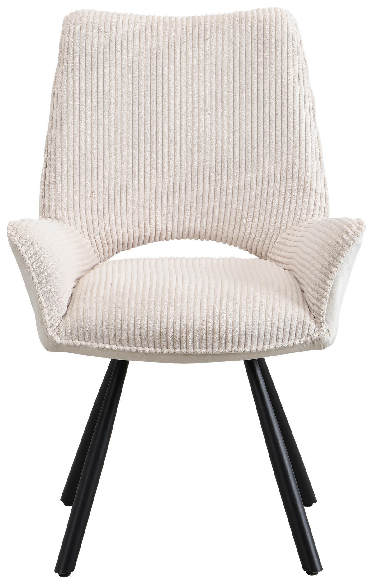 STUHL Webstoff Naturfarben, Schwarz  - Schwarz/Naturfarben, Design, Textil/Metall (58/91/64cm) - Carryhome