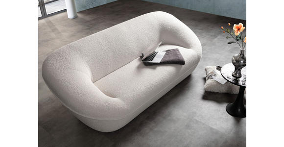2-SITZER-SOFA in Flachgewebe Weiß  - Schwarz/Weiß, KONVENTIONELL, Kunststoff/Textil (223/79/94cm) - Carryhome
