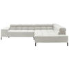 ECKSOFA in Cord Weiss  - Weiss/Schwarz, Design, Textil/Metall (321/216cm) - Hom`in