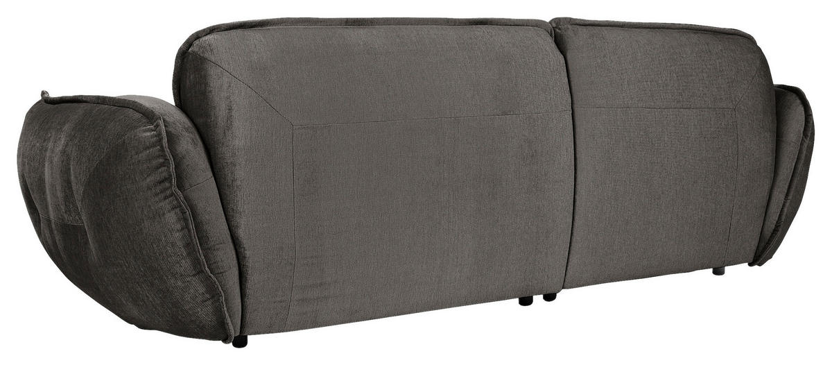 ECKSOFA in Chenille Anthrazit  - Anthrazit/Schwarz, Modern, Kunststoff/Textil (269/184cm) - Trendmanufaktur