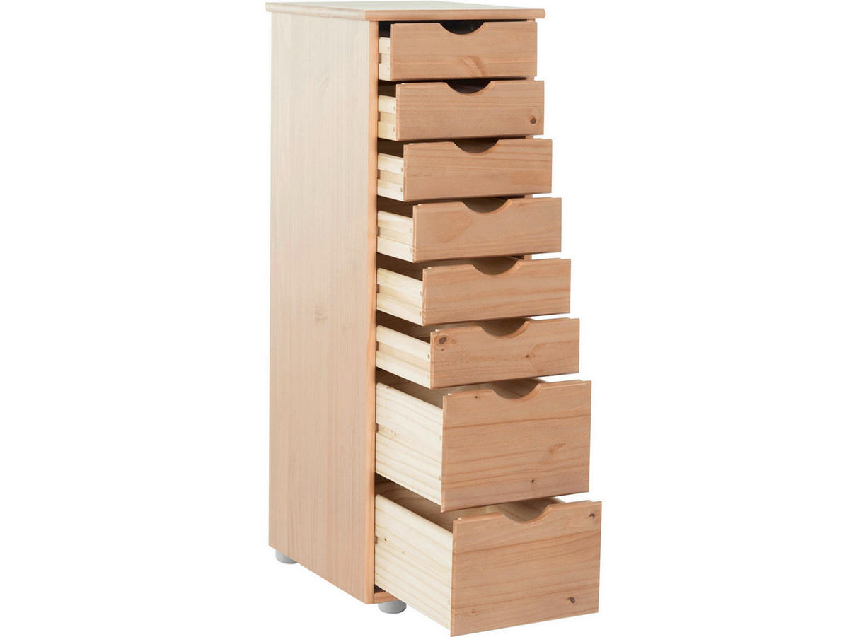 KOMMODE GENOVA, 34/102/39 cm, 8 Schublade(n)  - Silberfarben/Naturfarben, Design, Holz/Kunststoff (34/102/39cm) - Livetastic