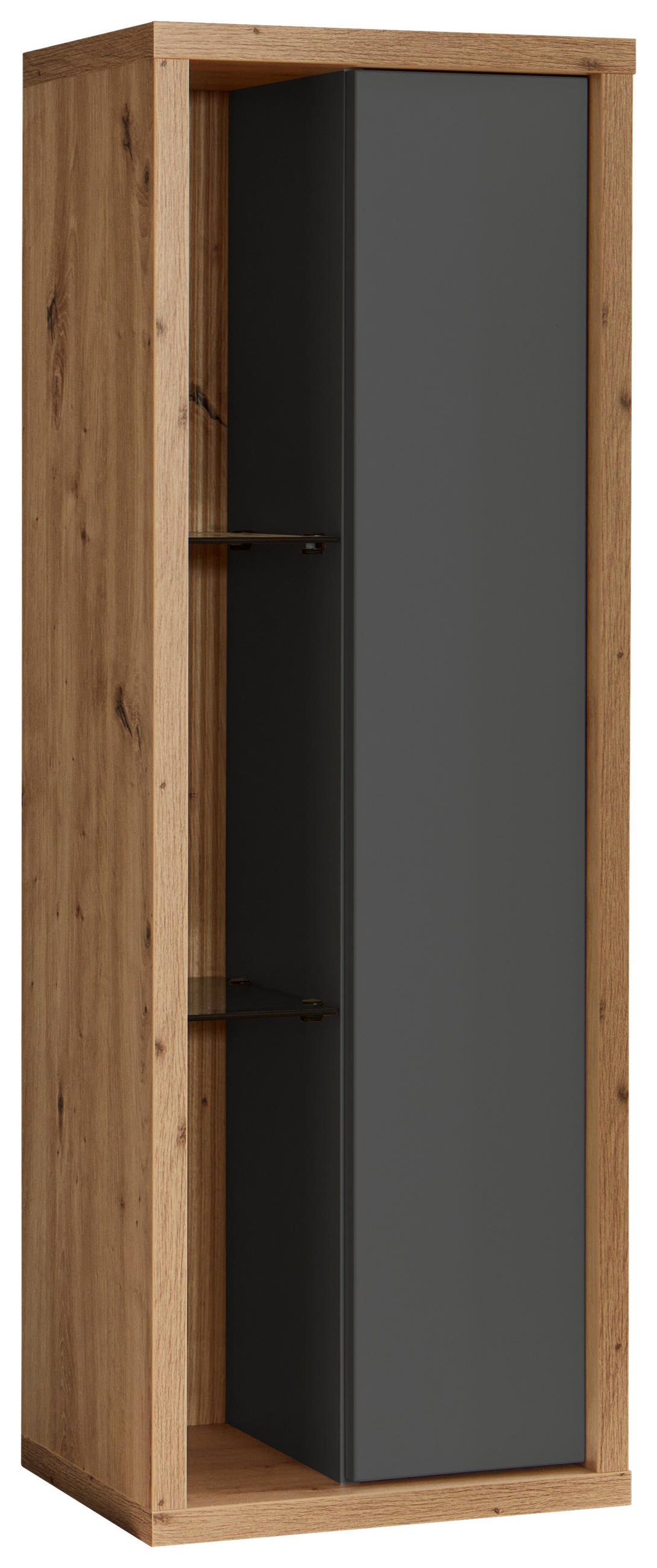 HÄNGEVITRINE Grau, Eiche Artisan  40/115/32 cm  - Eiche Artisan/Grau, Design, Glas/Holzwerkstoff (40/115/32cm) - Stylife