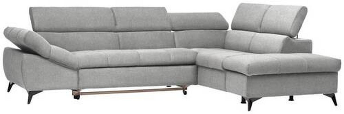ECKSOFA  in Mikrofaser Hellgrau  279/210 cm  - Hellgrau/Schwarz, Design, Kunststoff/Textil (279/210cm) - Stylife