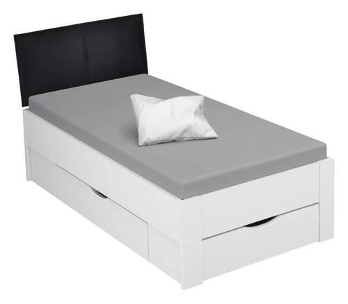 STAURAUMBETT 90/200 cm  in Weiß  - Schwarz/Weiß, Design, Holzwerkstoff (90/200cm) - Xora