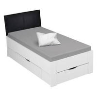 STAURAUMBETT 90/200 cm  in Weiß  - Schwarz/Weiß, Design, Holzwerkstoff (90/200cm) - Xora