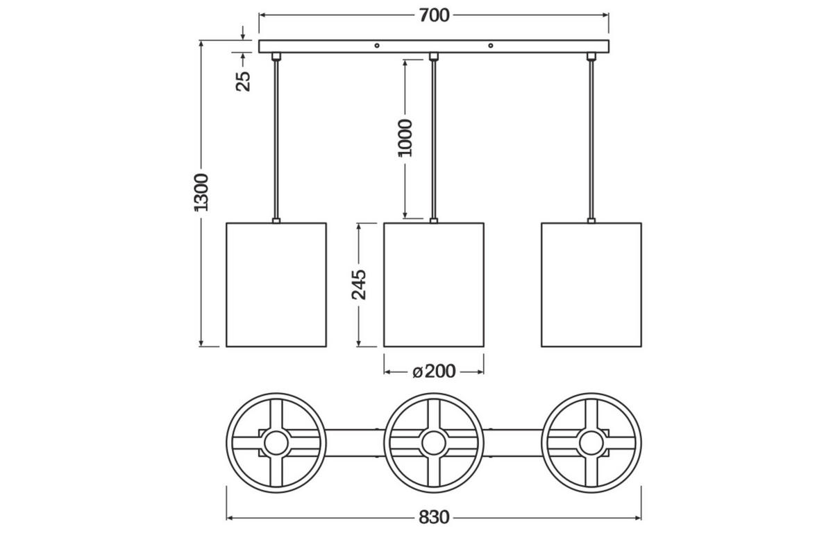 HÄNGELEUCHTE 83/20/130 cm  - Braun, Natur, Karton/Metall (83/20/130cm) - Osram