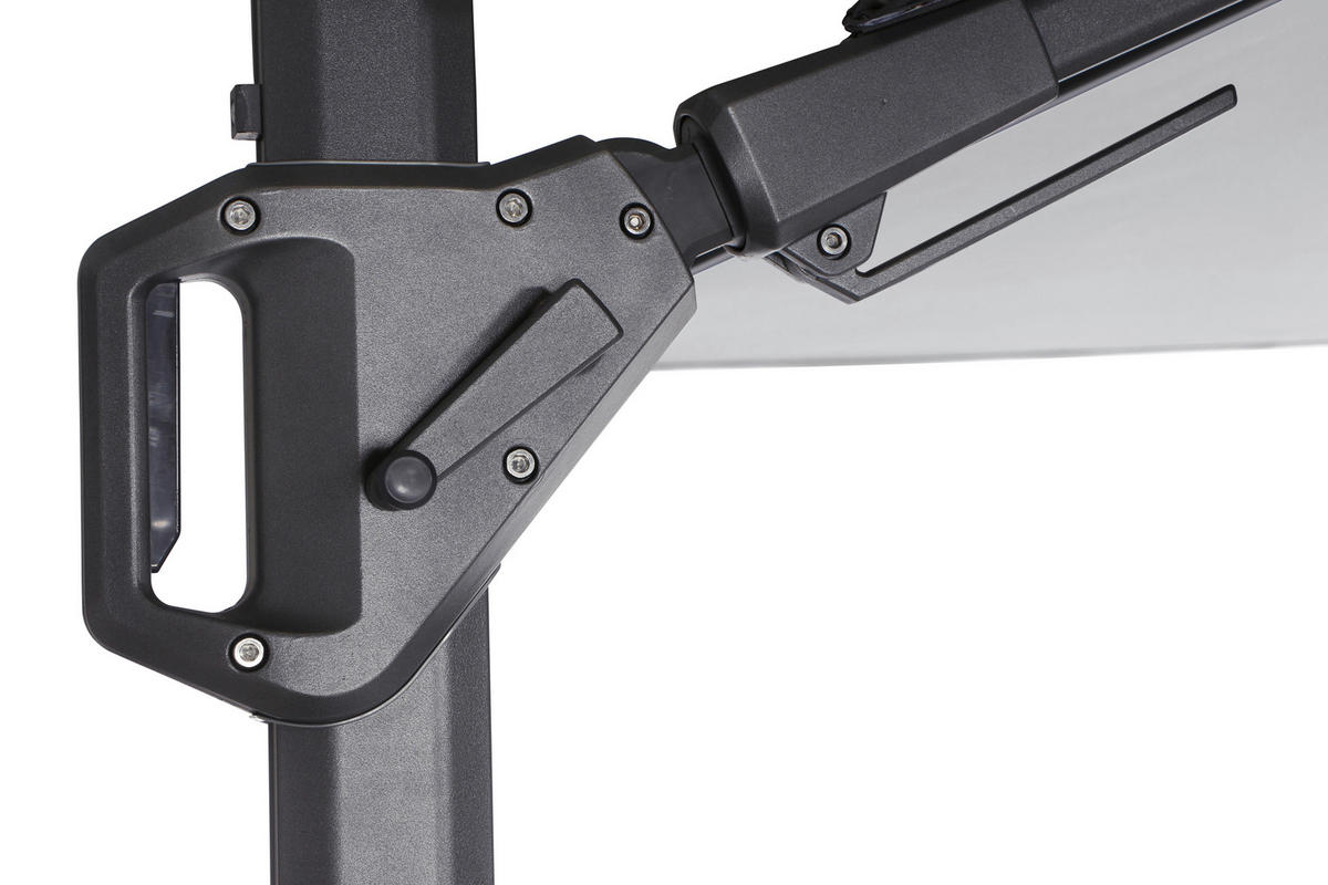 AMPELSCHIRM  350/350 cm  - Anthrazit/Grau, KONVENTIONELL, Textil/Metall (350/350cm) - Siena Garden