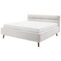 POLSTERBETT Lotte Bettkasten, Lattenroste 160/200 cm  in Hellgrau  - Eichefarben/Birkefarben, KONVENTIONELL, Holz/Textil (160/200cm) - Boxxx
