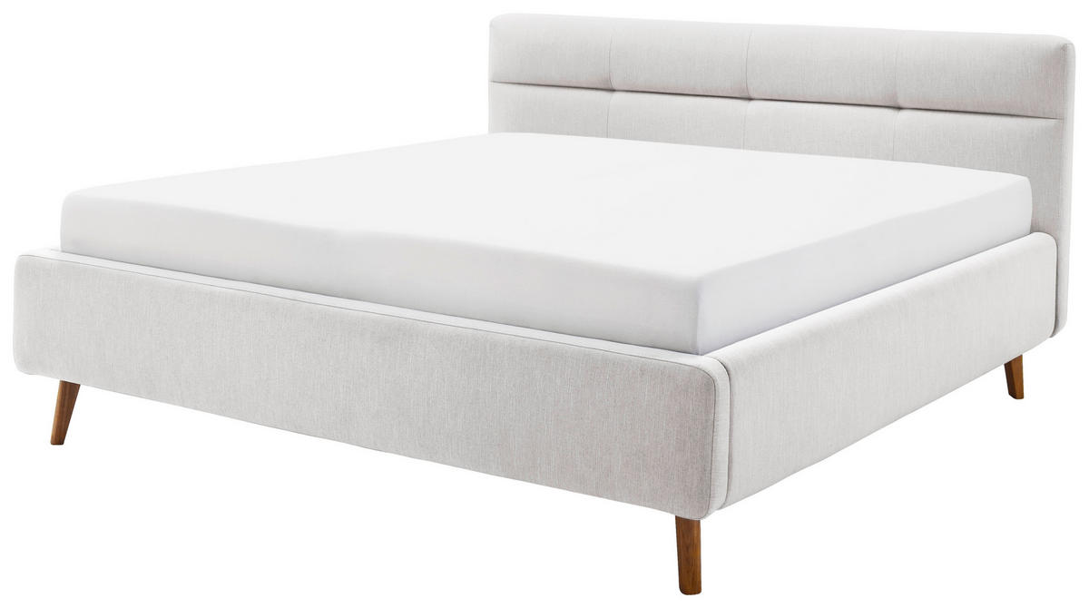 POLSTERBETT Lotte Bettkasten, Lattenroste 160/200 cm  in Hellgrau  - Eichefarben/Birkefarben, KONVENTIONELL, Holz/Textil (160/200cm) - Boxxx
