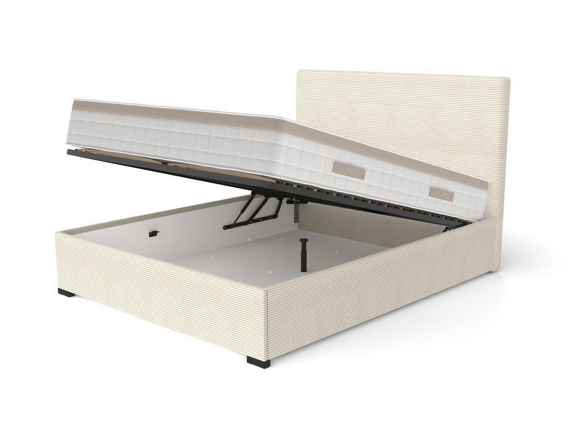 Pat, crem - crem, Basics, textil/material pe bază de lemn (120/200cm) - Hespo