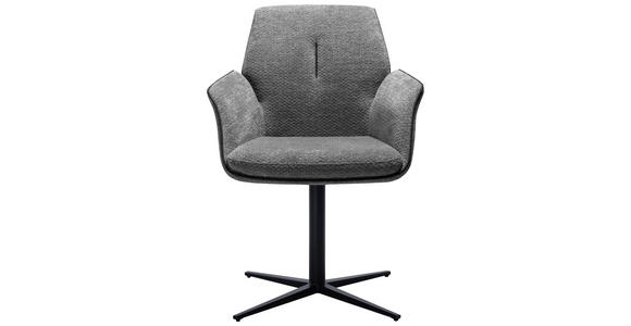 ARMLEHNSTUHL in Eisen Mikrofaser - Schwarz/Grau, Design, Textil/Metall (61/88/62cm) - Novel