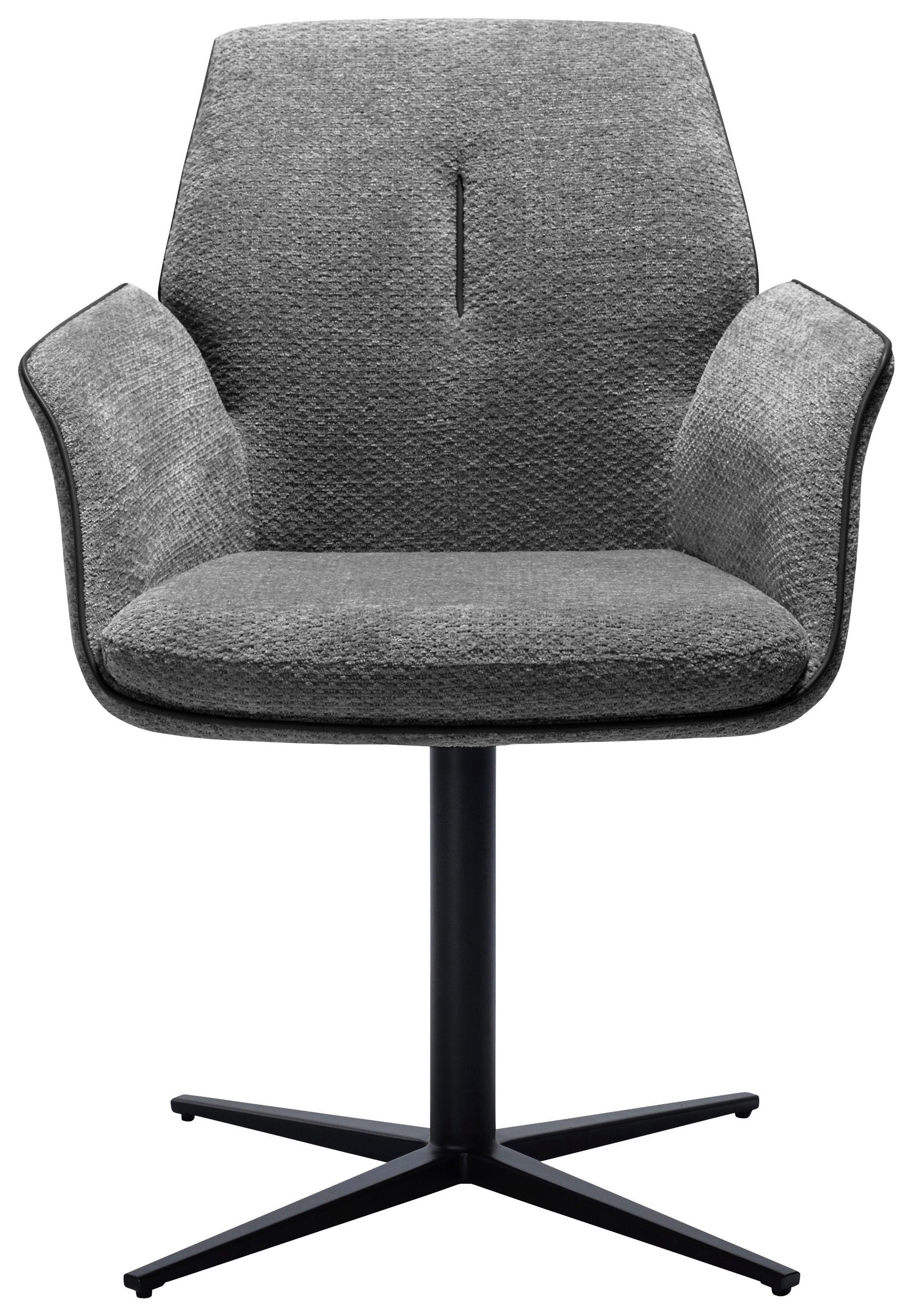 NASLANJAČ, kovina, tekstil siva  - črna/siva, Design, kovina/tekstil (61/88/62cm) - Novel