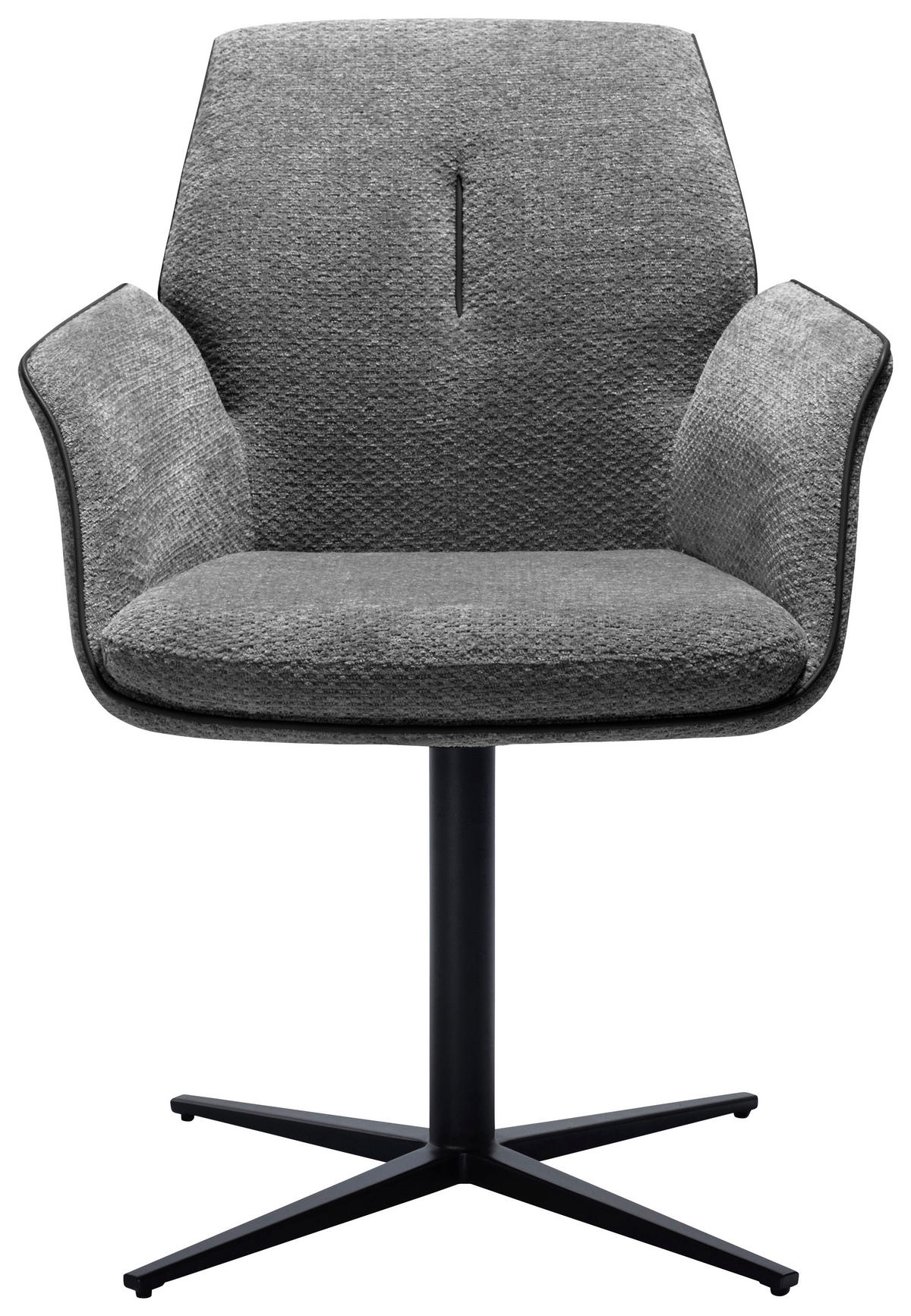 SCAUN CU BRAțE in gri  - negru/gri, Design, metal/textil (61/88/62cm) - Novel