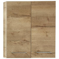 HÄNGESCHRANK 60/70/15,8 cm  - Chromfarben/Eichefarben, KONVENTIONELL, Glas/Holzwerkstoff (60/70/15,8cm) - Sadena