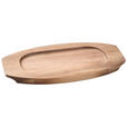 GRILLPFANNE  - Schwarz/Naturfarben, Basics, Holz/Metall (31,6/10/3,5cm) - Homeware Profession.