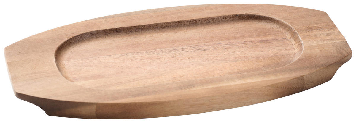 GRILLPFANNE  - Schwarz/Naturfarben, Basics, Holz/Metall (31,6/10/3,5cm) - Homeware Profession.