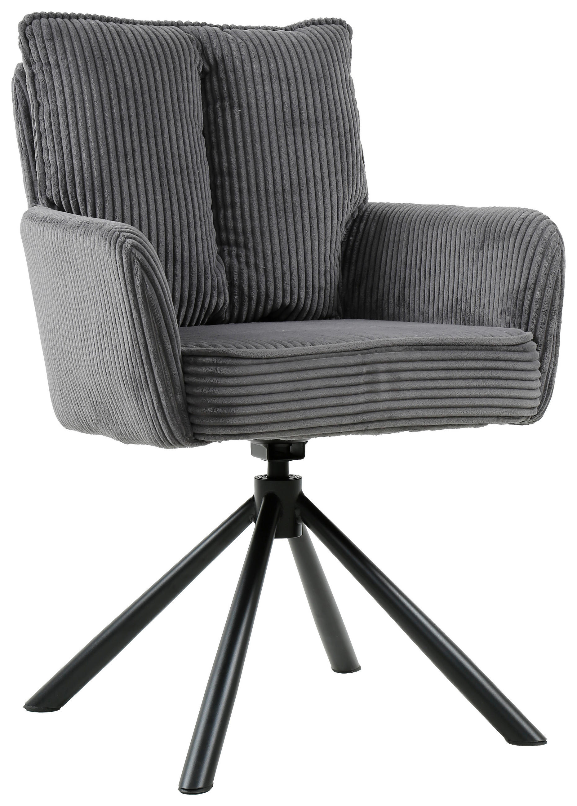 ARMLEHNSTUHL  in Eisen Cord  - Dunkelgrau/Schwarz, Design, Textil/Metall (61/90/67cm) - Carryhome