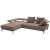 ECKSOFA in Chenille Braun  - Schwarz/Braun, Design, Textil/Metall (224/305cm) - Dieter Knoll