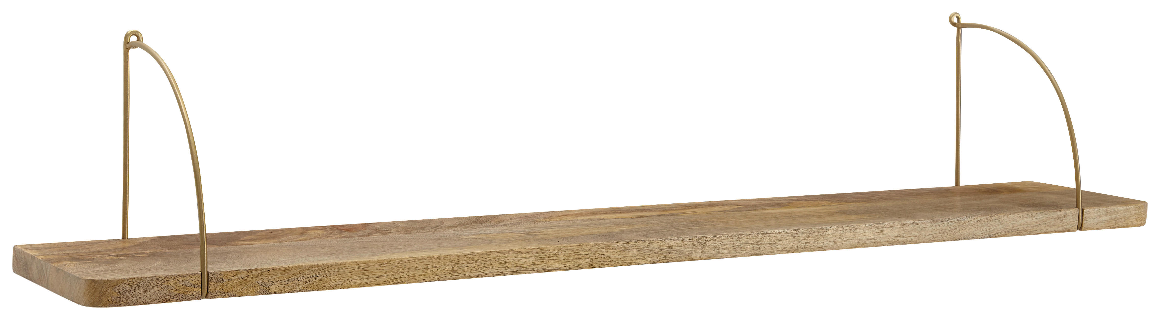 WANDREGAL Mangoholz massiv Braun  - Braun, Basics, Holz (120/25/22cm) - MID.YOU