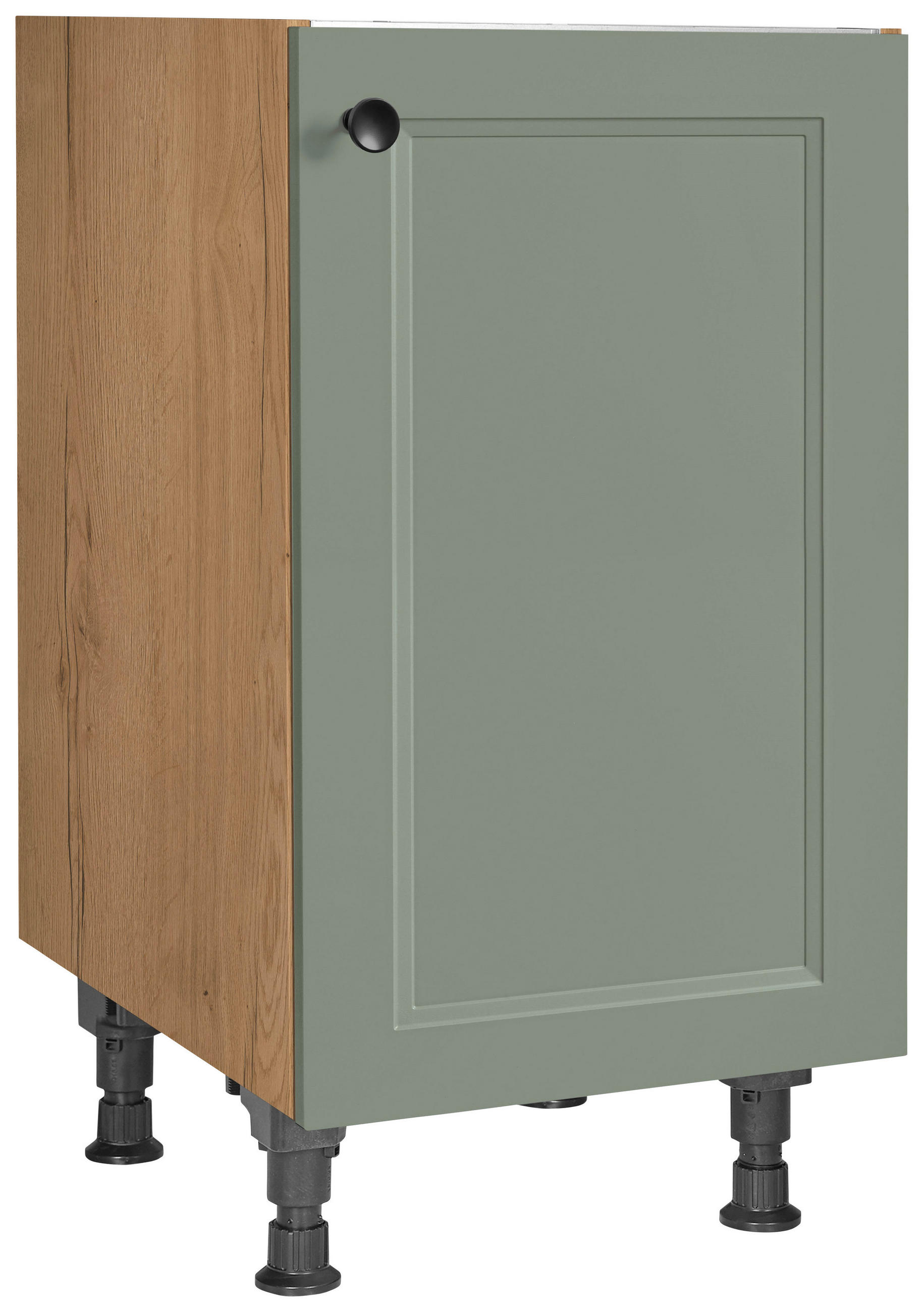 SPÜLENUNTERSCHRANK 45/87/56 cm in Grün, Eichefarben - Eichefarben/Schwarz, MODERN, Holzwerkstoff/Metall (45/87/56cm) - Nobilia