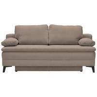 BOXSPRINGSOFA  in Cord Taupe Skandinavisch  - Taupe/Schwarz, Design, Textil/Metall (200/100/108cm) - Novel