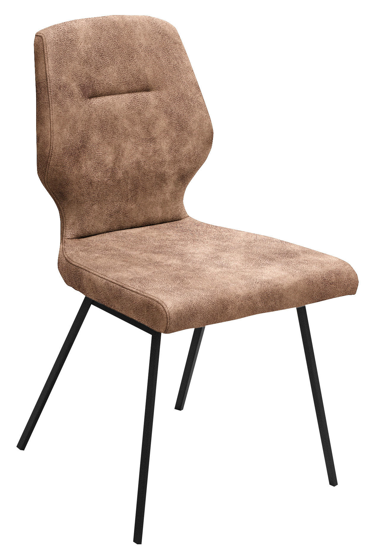 STUHL  in Stahl Mikrofaser Metall, Textil  - Cognac/Schwarz, Design, Textil/Metall (46/91/57cm) - Dieter Knoll