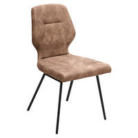 STUHL  in Stahl Mikrofaser Metall, Textil  - Cognac/Schwarz, Design, Textil/Metall (46/91/57cm) - Dieter Knoll