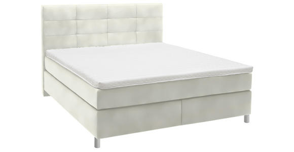 BOXSPRINGBETT 160/200 cm in Weiß - Chromfarben/Weiß, KONVENTIONELL, Kunststoff/Textil (160/200cm) - Voleo