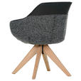 ARMLEHNSTUHL  in Chenille, Lederlook  - Eichefarben/Anthrazit, KONVENTIONELL, Holz/Textil (60/83/65cm) - Landscape
