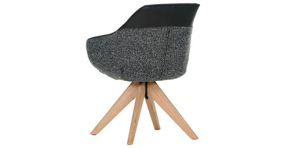 ARMLEHNSTUHL in Chenille, Lederlook - Eichefarben/Anthrazit, KONVENTIONELL, Holz/Textil (60/83/65cm) - Landscape