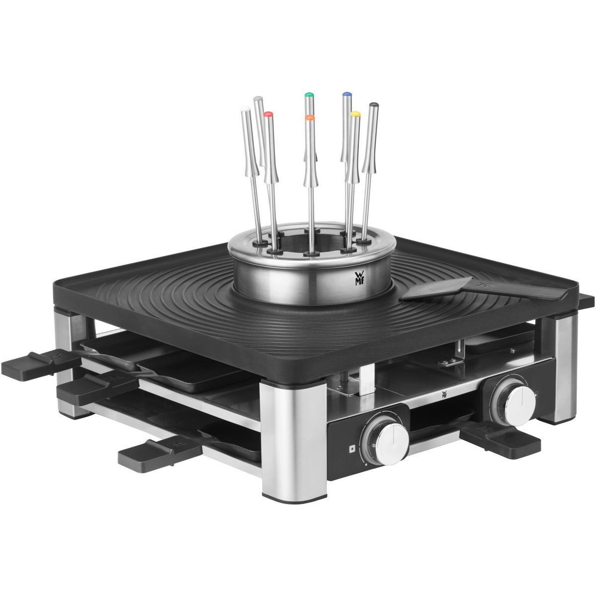 Gourmet Station 3-in-1 Lumero Lumero  - Edelstahlfarben/Schwarz, Design, Metall - WMF