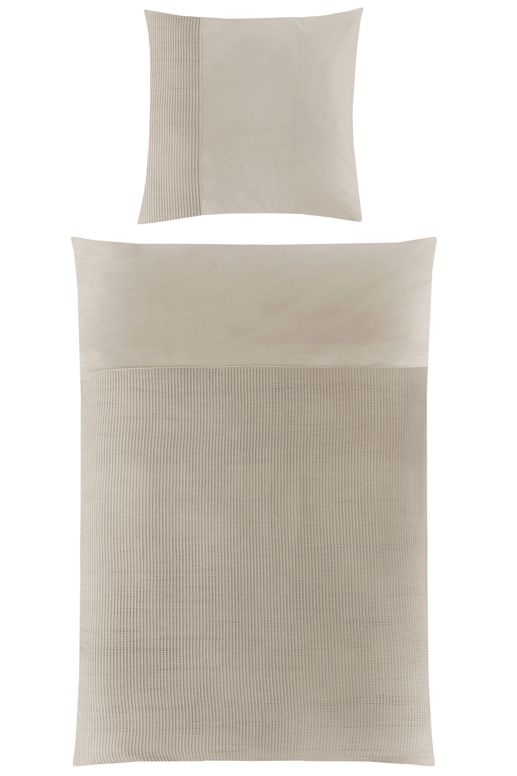 BETTWÄSCHE Waffelpiqué 155/220 cm  - Sandfarben, Design, Textil (155/220cm) - Novel