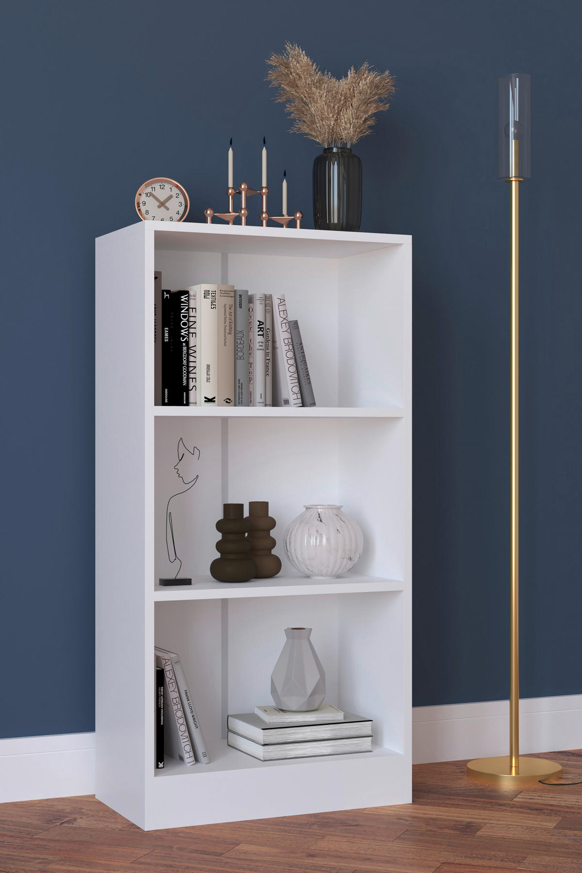 REGAL  56/114/30 cm Weiss  - Weiss, Modern, Holzwerkstoff (56/114/30cm) - MID.YOU