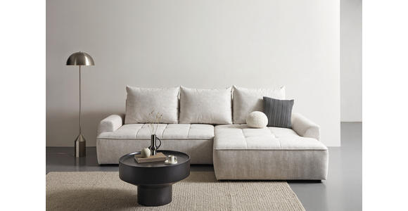 ECKSOFA  in Mikrofaser Naturfarben  - Schwarz/Naturfarben, KONVENTIONELL, Kunststoff/Textil (295/169cm) - Carryhome