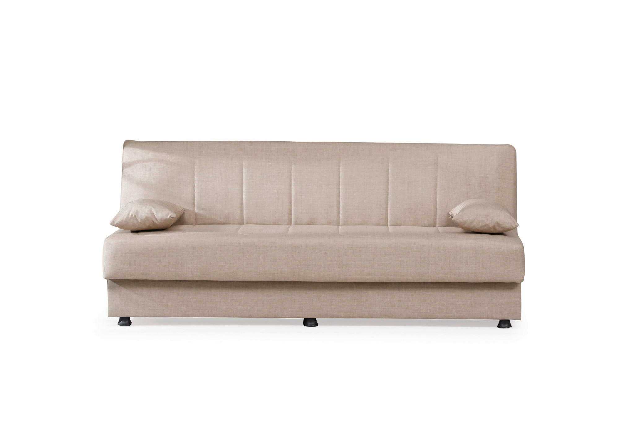 SCHLAFSOFA in Webstoff Beige  - Beige/Schwarz, Design, Kunststoff/Textil (190/82/82cm) - Livetastic
