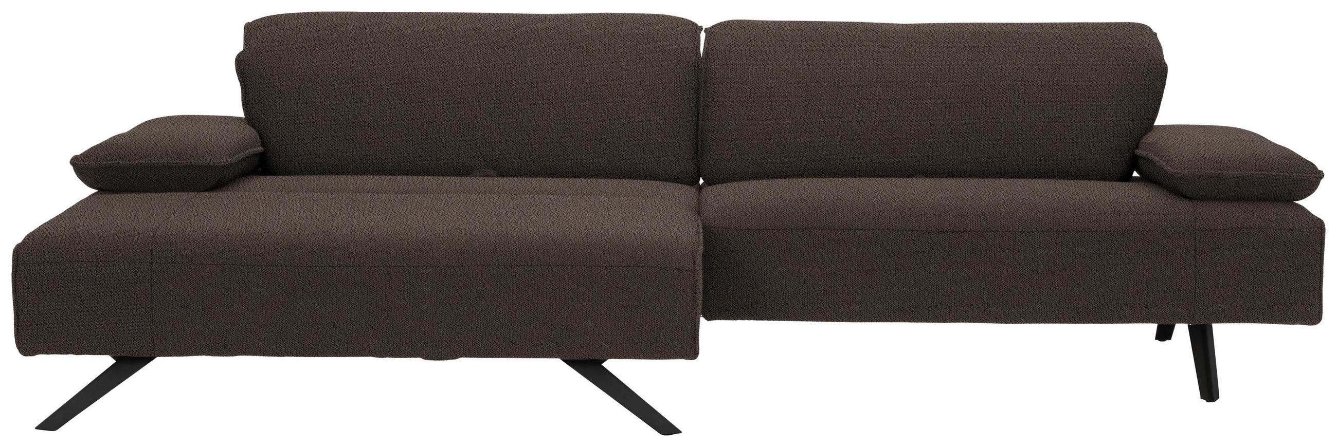 ECKSOFA in Flachgewebe Dunkelbraun  - Anthrazit/Dunkelbraun, Design, Textil/Metall (166/280cm) - Johann Jakob