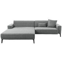 ECKSOFA in Flachgewebe Dunkelgrau  - Dunkelgrau/Schwarz, Design, Textil/Metall (190/285cm) - Johann Jakob