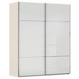 SCHWEBETÜRENSCHRANK 162/223/68 cm 2-türig Weiß, Champagner  - Chromfarben/Champagner, KONVENTIONELL, Glas/Holzwerkstoff (162/223/68cm) - Novel