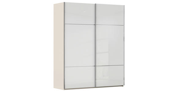 SCHWEBETÜRENSCHRANK 162/223/68 cm 2-türig Weiß, Champagner - Chromfarben/Champagner, KONVENTIONELL, Glas/Holzwerkstoff (162/223/68cm) - Novel