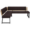 ECKBANK in Metall, Textil, Holzwerkstoff Dunkelbraun  - Dunkelbraun/Schwarz, Modern, Holzwerkstoff/Textil (160/200cm) - Venda