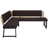 ECKBANK 160/190 cm  in Dunkelbraun  - Dunkelbraun/Schwarz, MODERN, Holzwerkstoff/Textil (160/190cm) - Venda