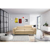 SCHLAFSOFA Beige Echtleder Lederlook  - Beige/Silberfarben, Design, Leder/Textil (206/95/101cm) - Livetastic