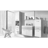 Baie 5 piese, 120 cm - alb/culoare lemn stejar, Lifestyle, metal/material pe bază de lemn (120cm) - P & B