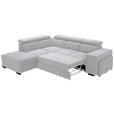 ECKSOFA  in Webstoff Hellgrau  - Hellgrau/Schwarz, KONVENTIONELL, Holz/Textil (244/283cm) - Carryhome