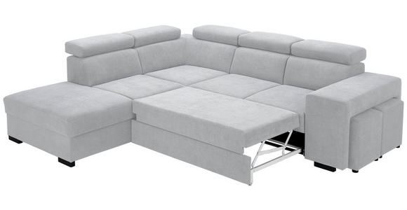 ECKSOFA  in Webstoff Hellgrau  - Hellgrau/Schwarz, KONVENTIONELL, Holz/Textil (244/283cm) - Carryhome