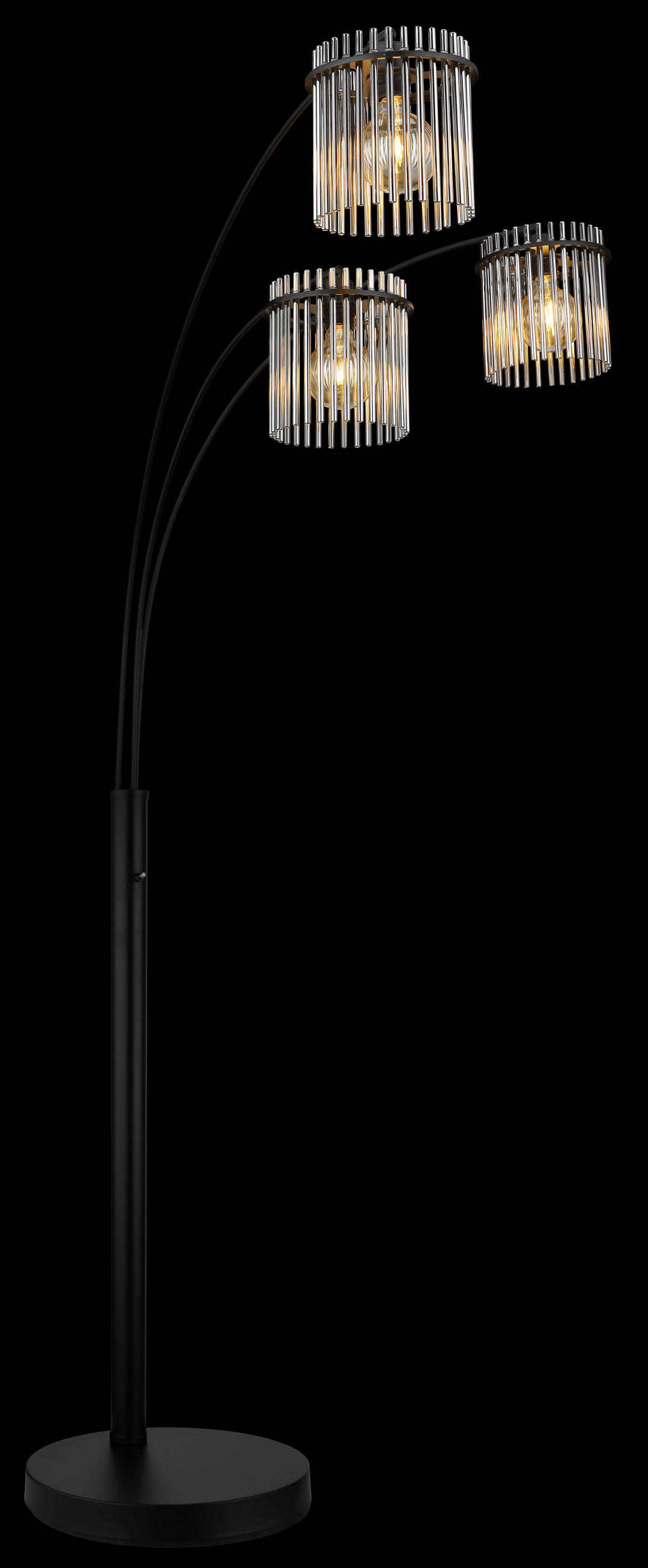 STEHLEUCHTE GORLEY 100/160/180 cm   - Schwarz/Grau, Basics, Glas/Kunststoff (100/160/180cm) - Globo