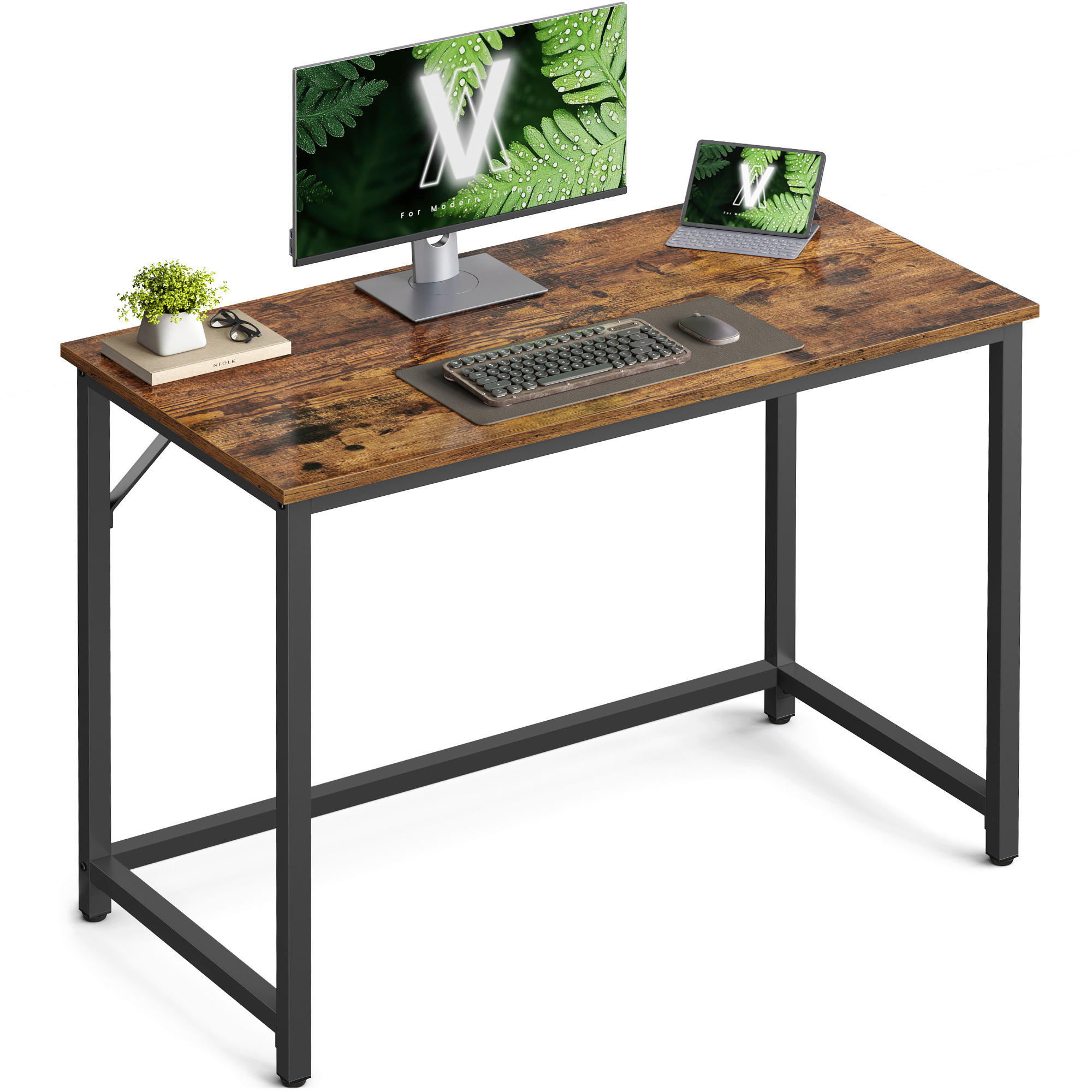 COMPUTERTISCH Schwarz, Dunkelbraun  - Dunkelbraun/Schwarz, Trend, Holzwerkstoff/Metall (100/75,5/50cm) - MID.YOU