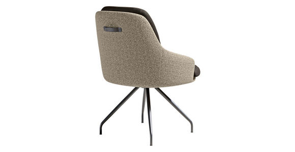ARMLEHNSTUHL  Beinauswahl, Sitzfläche 360° drehbar, Stoff-/Lederauswahl Velours  Sandfarben, Graphitfarben  - Sandfarben/Graphitfarben, Design, Textil/Metall (60/86/66cm) - Dieter Knoll