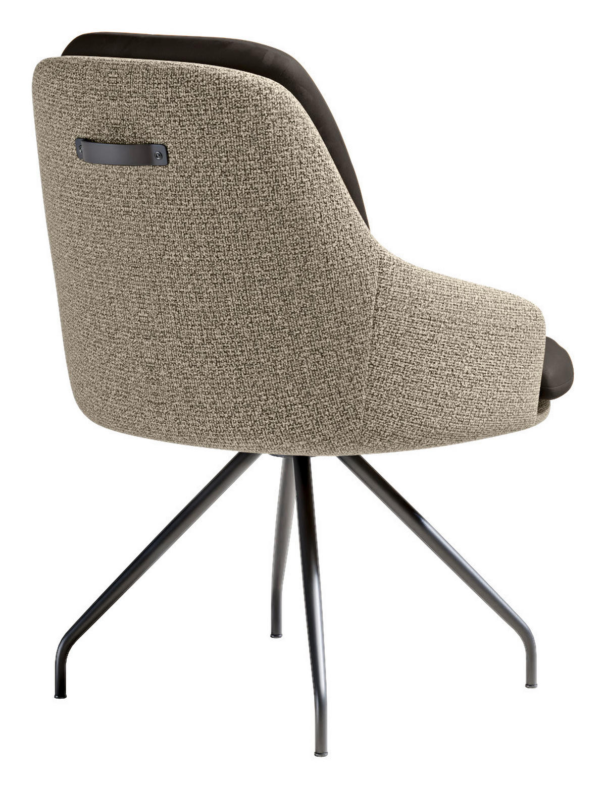 ARMLEHNSTUHL  Beinauswahl, Sitzfläche 360° drehbar, Stoff-/Lederauswahl Velours  Sandfarben, Graphitfarben  - Sandfarben/Graphitfarben, Design, Textil/Metall (60/86/66cm) - Dieter Knoll