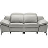 2-SITZER-SOFA Grau Echtleder  - Chromfarben/Schwarz, Design, Leder/Kunststoff (194/83-99/110cm) - Celina Home